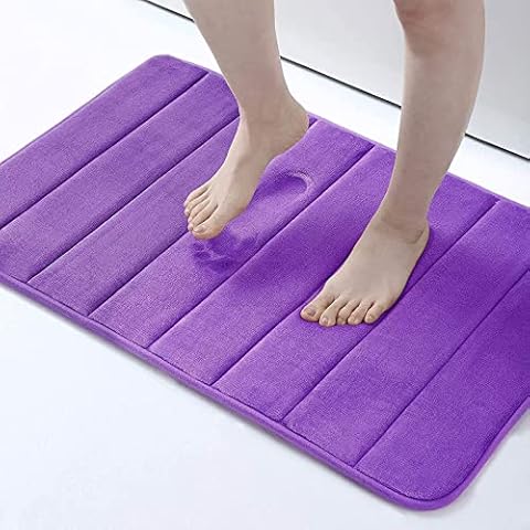 Homaxy Alfombra de Baño Antideslizante Morada Cover