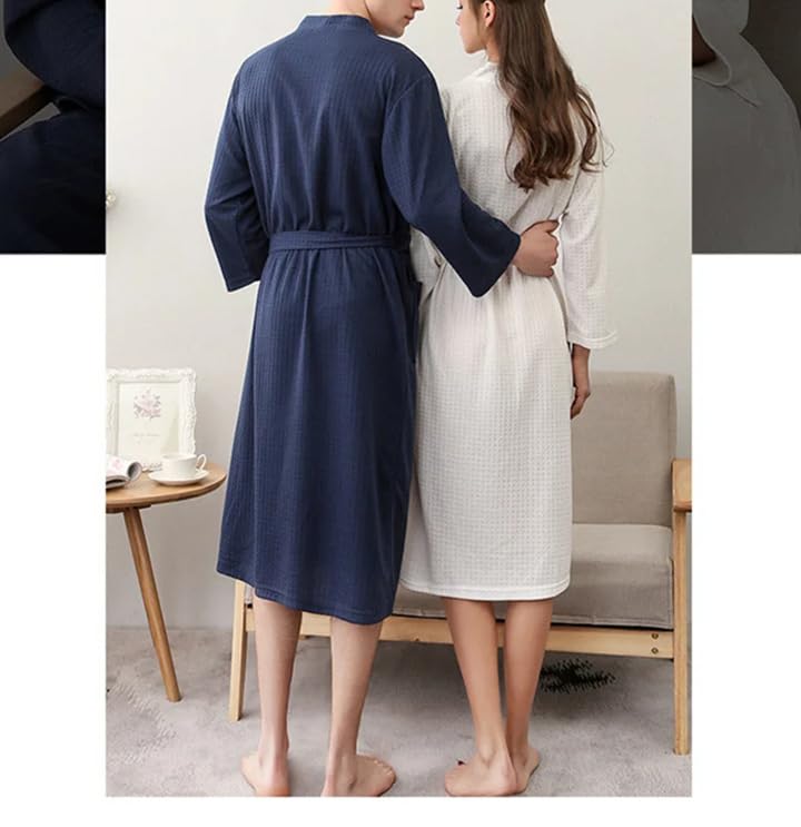 REHJJDFD Męski szlafrok kąpielowy kimono ręcznik szlafrok damski seksowny szlafrok z dekoltem w serek domowe szlafroki bielizna nocna miłośnicy