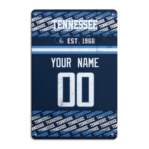 Image of Tennessee Metal Sign for Outside Custom Name and Number Gifts