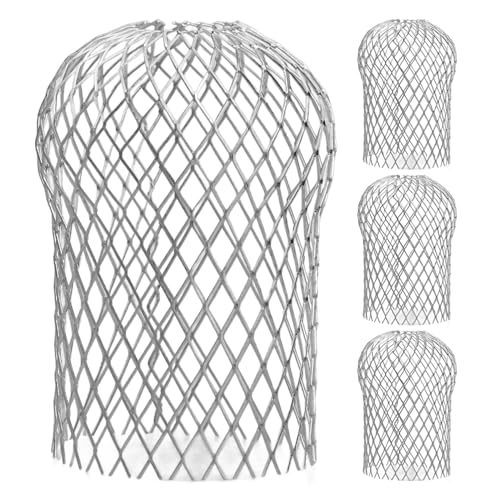 4 Pack Gutter Downspout Guards Expandable Leaf Filter Strainer Adjustable Gutter Guard Protector Rust-Proof Downspout Guard to Prevent Leaves Debris & Rodents from Clogging
