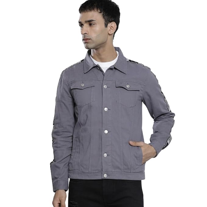 The Indian Garage Co Men Slim Fit NA Trucker Jacket