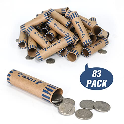Image of LLIKED 83 PCS Preformed Coin Wrappers Rolls-Nickels