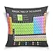 Taie Coussin Tableau Périodique Éducatif des Éléments Taie D Oreiller Souple Housse De Coussin Décoratif Housse d'oreiller 45X45Cm pour Patio, Jardin, Lit