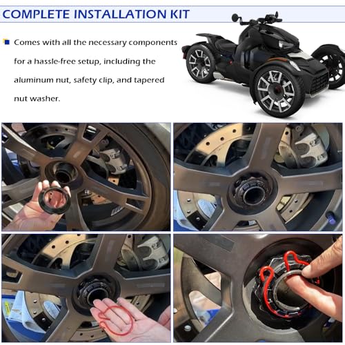 Image of Wheel Nut Removal Socket Tool & Can-Am Ryker Rally 600 900 ACE Wheel Nut /Safety Clip /Tapered Spacer Set 705402730 529036457