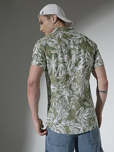 Image of Hubberholme Men's Rayon Relaxed Fit Printed Half Sleeve Resort Shirt