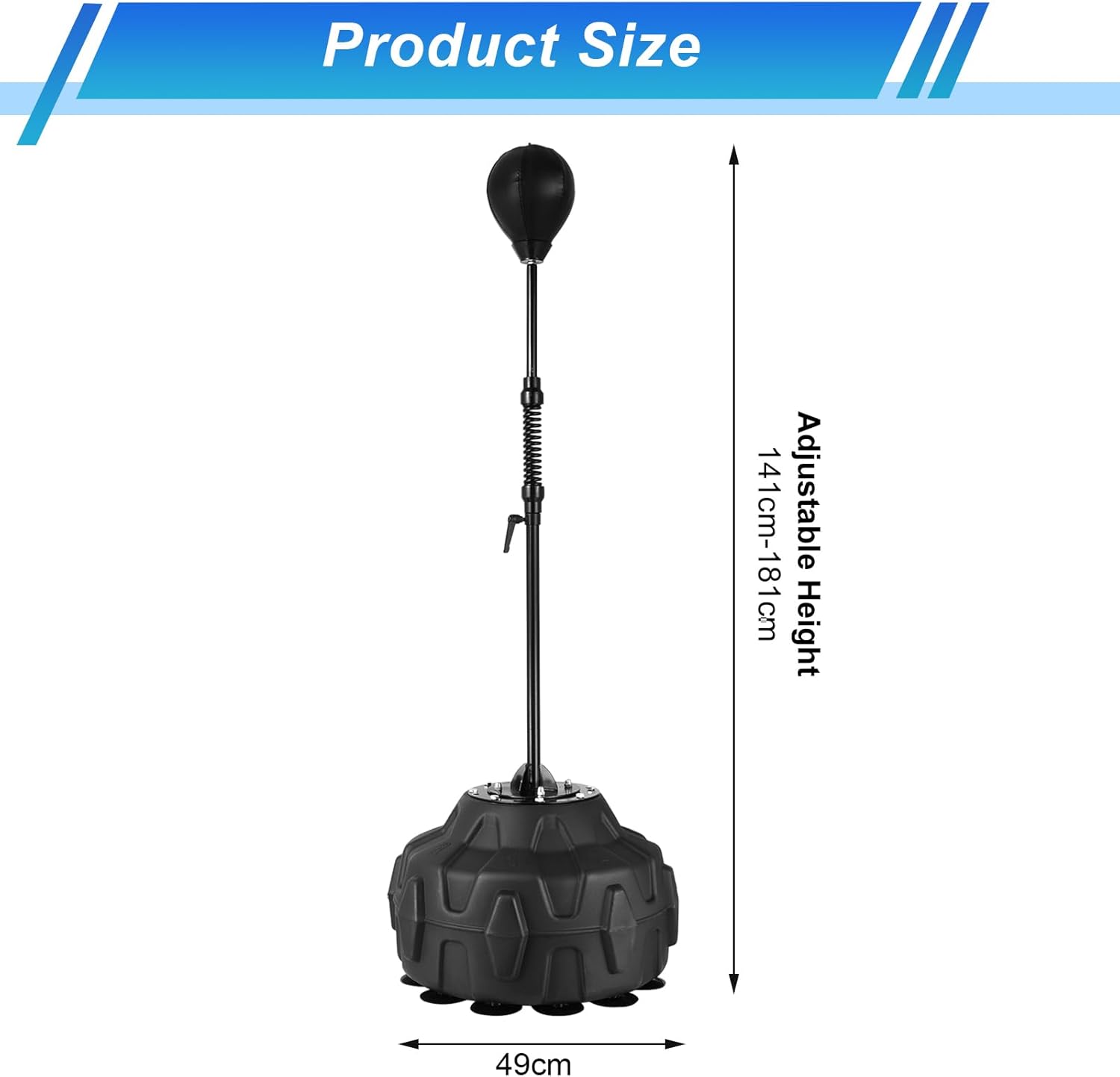 Reflex Bag Boxing. Height Adjustable Floor Punching Bag, Speed Ball Floor Standing Boxing Equipment, for Fitness Training Home Gym