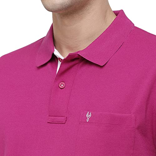 Image of Classic Polo Mens Cotton Blend Solid Half Sleeve Regular Fit Polo Neck T-Shirt