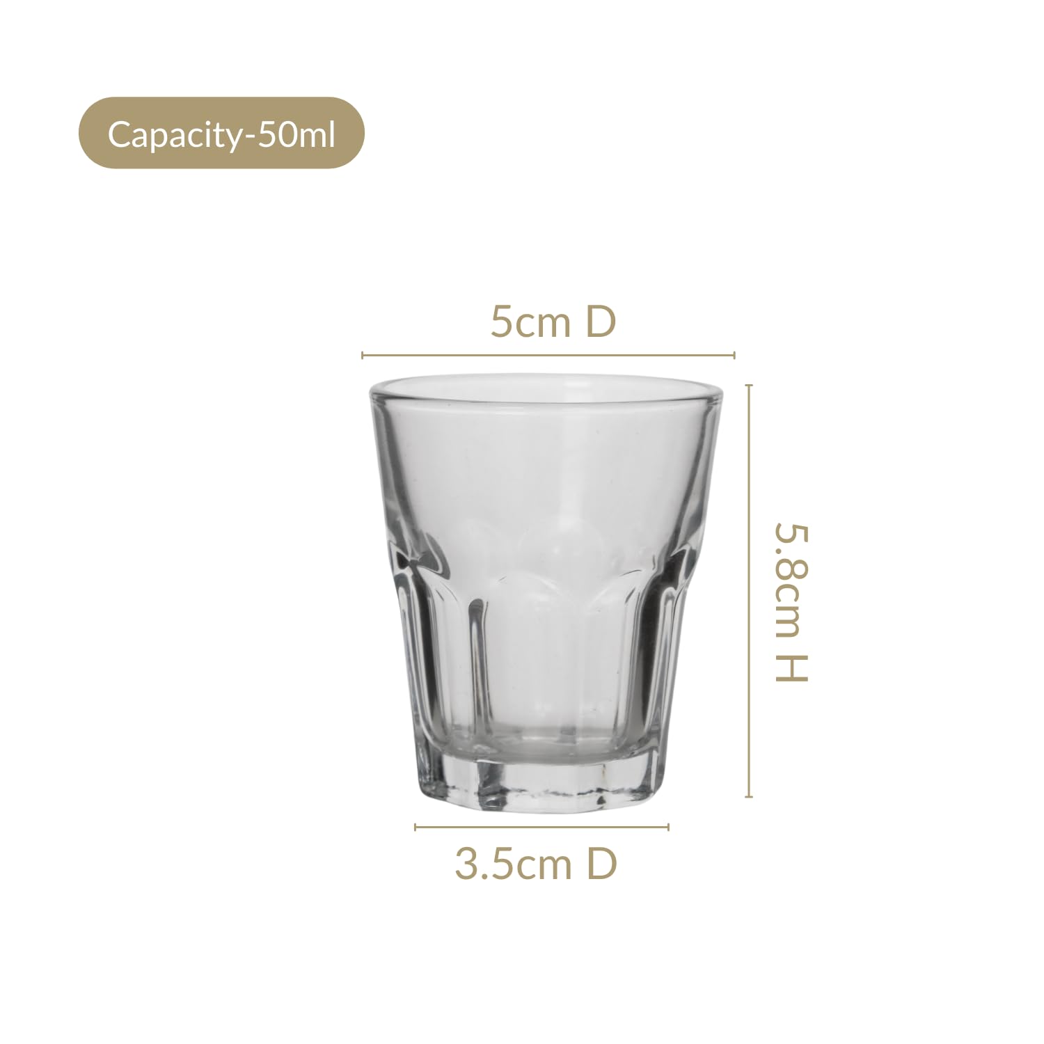 Nestasia Set of 12 Ribbed Shot Glasses | Premium, Chip-Resistant, Food-Safe Glassware for Vodka, Tequila, and Cocktails (50ml) 4