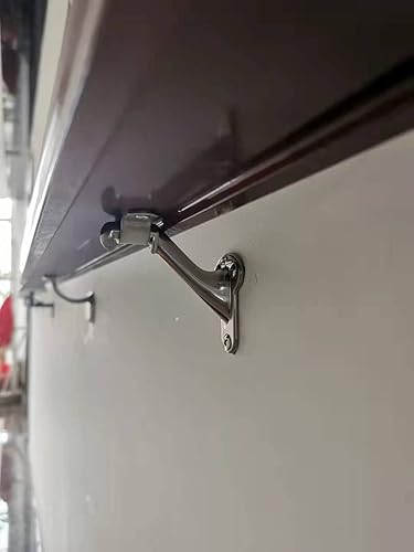 Miniatura 7 de Soportes metálicos para pasamanos de escalera con placa de montaje y tornillos, negro satinado, juego de 10 (soporte de barandilla 5)