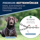 Hundekette Edelstahl Trainingskette/Kettenwürger langgliedrig mit Zugstopp – 4 mm x 51 cm