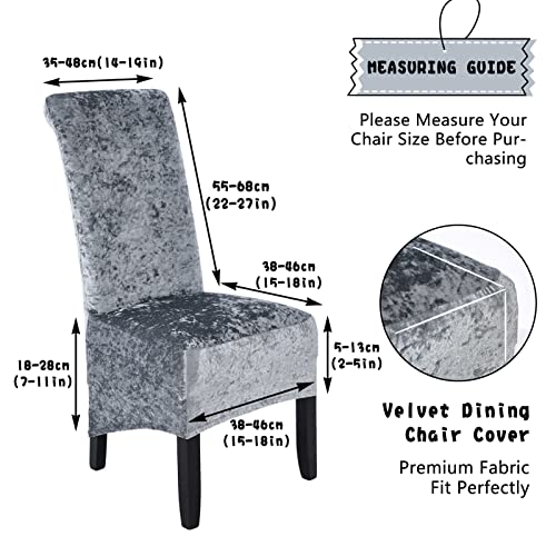 abodos Dining Chair Covers, Crushed Velvet Stretchable Elastic Chairs Protective Cover - Image 3