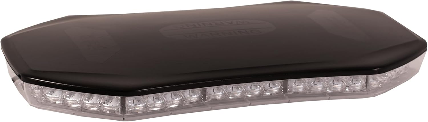 Buyers Products 8891111 Class 1 Low Profile Hexagonal LED Mini Light Bar, Amber/Clear Dual Color Beacon, 48 LEDs, 10 Flash Patterns, Magnetic or Permanent Mount, 15 ft Plug IP67 Rated 5 Year Warranty