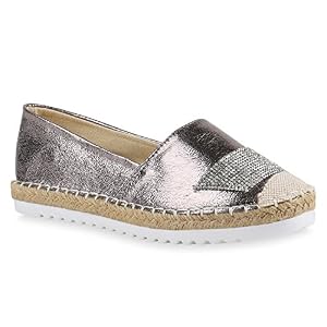 stiefelparadies stiefelparadies Damen Slipper Espadrilles Profilsohle Strass Metallic Flats Schuhe 140724 Grau Metallic Avion 37 Flandell stiefelparadies stiefelparadies Damen Slipper Espadrilles Profilsohle Strass Metallic Flats Schuhe 140724 Grau Metallic Avion 37 Flandell