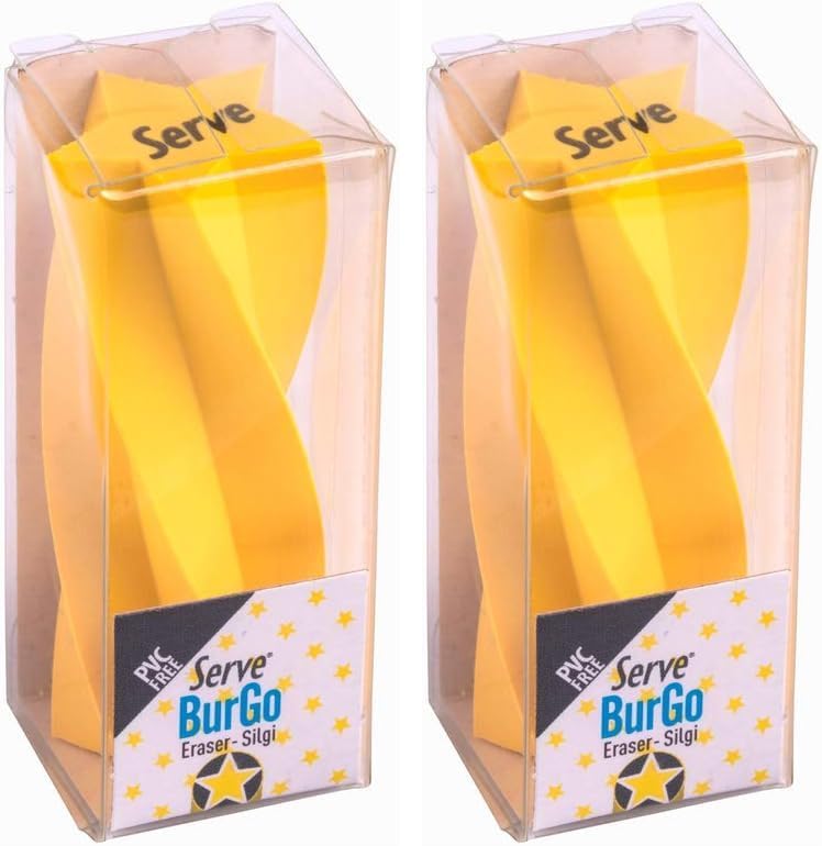 Serve Burgo Silgi Model 5 Fosforlu Sari Tekli Pet 2li paket