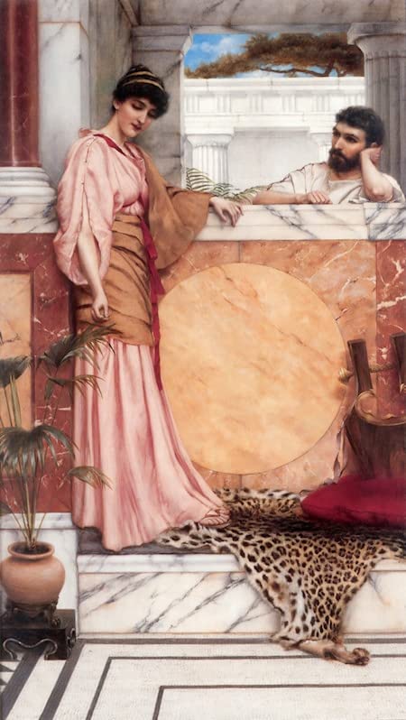 Affiche impression d'art John William Godward tableau toile 60x90cm