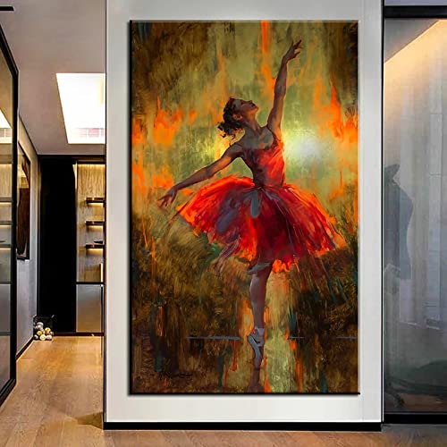 Peintures d'art abstrait toile ballerine pour habiller un grand mur vide sans l'alourdir