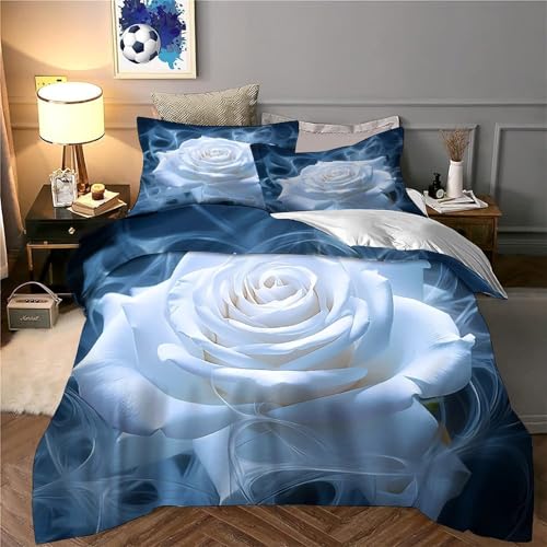 Housse de couette 135x200 microfibre anti-allergique lit 1 place fleurs - 6