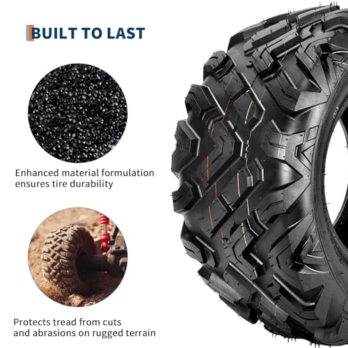 Image of GarveeTech ATV /UTV Tires, Set of 4-21x7-10 & 20x10-10 All-Terrain Tires, 6-Ply Tubeless, for Off-Road, Mud, Dirt and Trails
