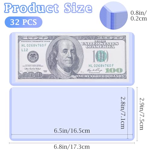 32 Fundas Transparentes para Billetes 6.8x2.9 Pulgadas miniatura 2