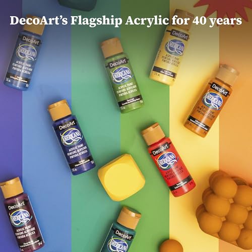 Image of DecoArt Americana Acrylic Paint Set - 2024 Updated Colors, 9 Bottles (2 fl oz) - Art and Craft Acrylic Paints for Canvas, Wood, and More