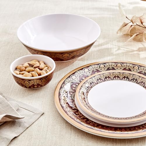 Image of Home Centre |Corsica Craft Eco Melamine Printed Veg Bowl - 220ml|Single Melamine Crockery|Crockery|Bowls|White