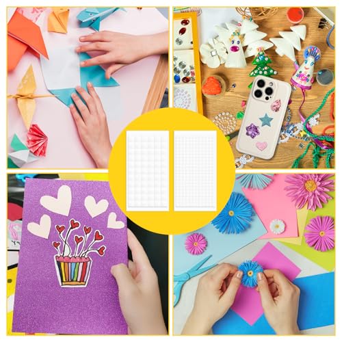 Image of 6 Sheets Foam Squares for Crafts, 990 Pieces Foam Adhesive Squares 3D Self Adhesive Double Sided Foam Tape for Scrapbook DIY Crafts Office Supplies (2 Sizes)