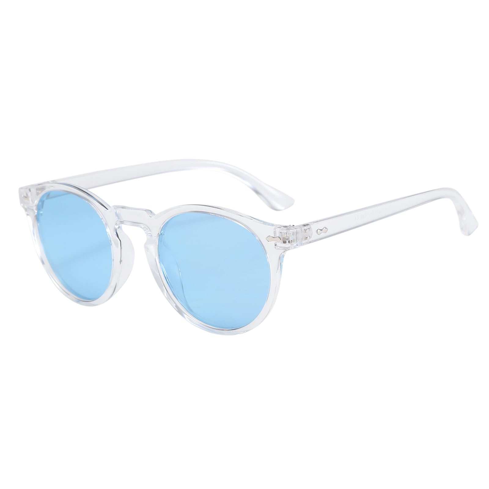 Long Keeper Runde Polarisierte Sonnenbrille Herren Damen Retro Sonnenbrille Rund Klein Klassisch Vintage Runde Brille Polarisiert UV400 Schutz, 48mm
