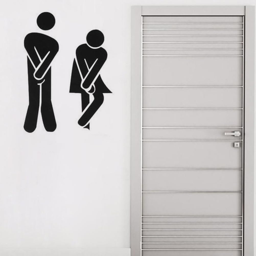UKCOCO Della Toilette Per La Casa Divertenti Segni Della Porta Della Toilette Della Toilette Unisex Del Bagno Unisex Simboli Della Toilette Segni Divertenti Della