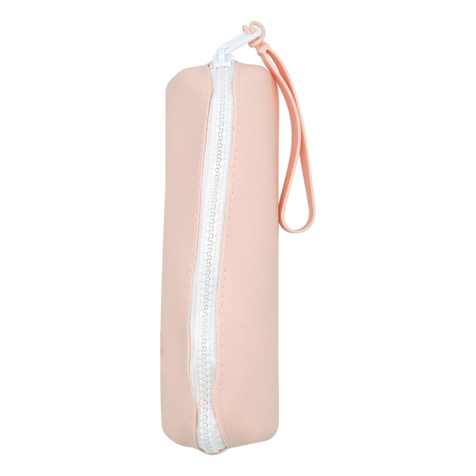 ARUNASC pencil cases Cute Silicone Pencil Case with Zipper Soft Portable Makeup Pencil Bag Students Stationery Pouch for Girls Boys small(Rose)