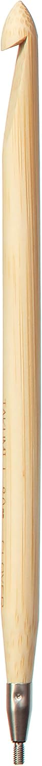 CLOVER Takumi Bamboo Interchangeable Tunisian Crochet Hook Brown, 6.5" Height x 0.2" Width x 0.2" Length