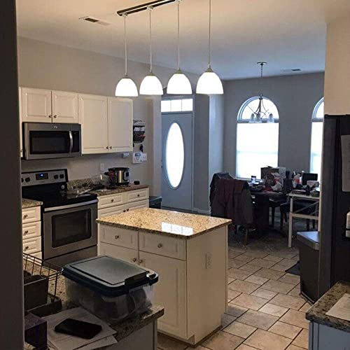 Kiven 3-Lights H-Type Track Light, Dimmable Track Mount Pendant Lighting Fixtures W/Frosted White Finish Glass Shade-20 Inches