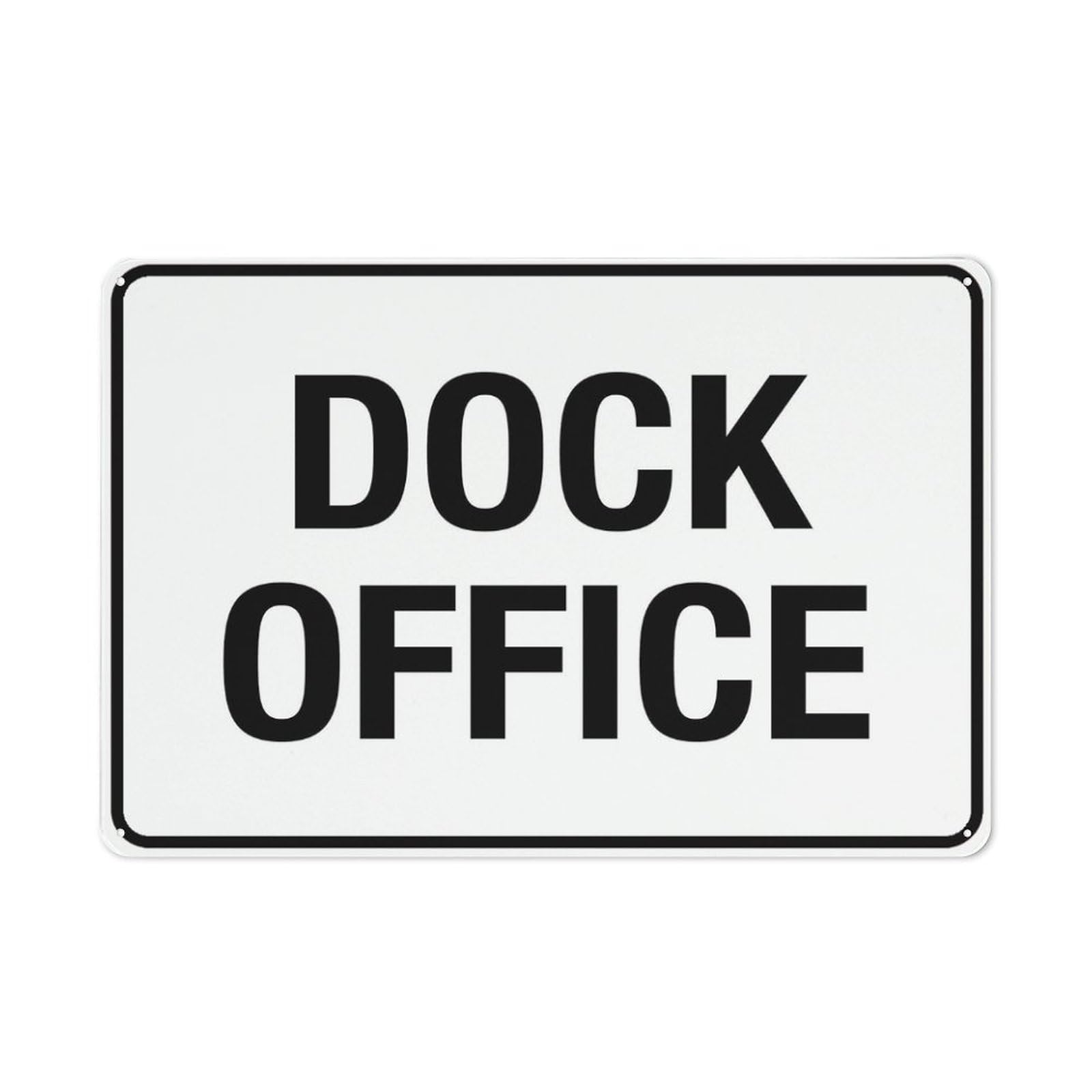 Dock Office Warning Tin Sign, 8x12 Inch Wall Decor for Home, Kitchen, Farm, Garden, Garage