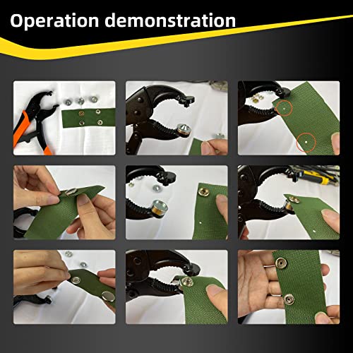 Heavy Duty Snap Fastener Tool Adjustable Vice Grip Snap Setter Tool Includes 20 Sets 15Mm Snaps For Boat Cover, Replacing Metal Snaps, Repairing Boat Covers, Canvas, Sewing, Tarps #TOP5