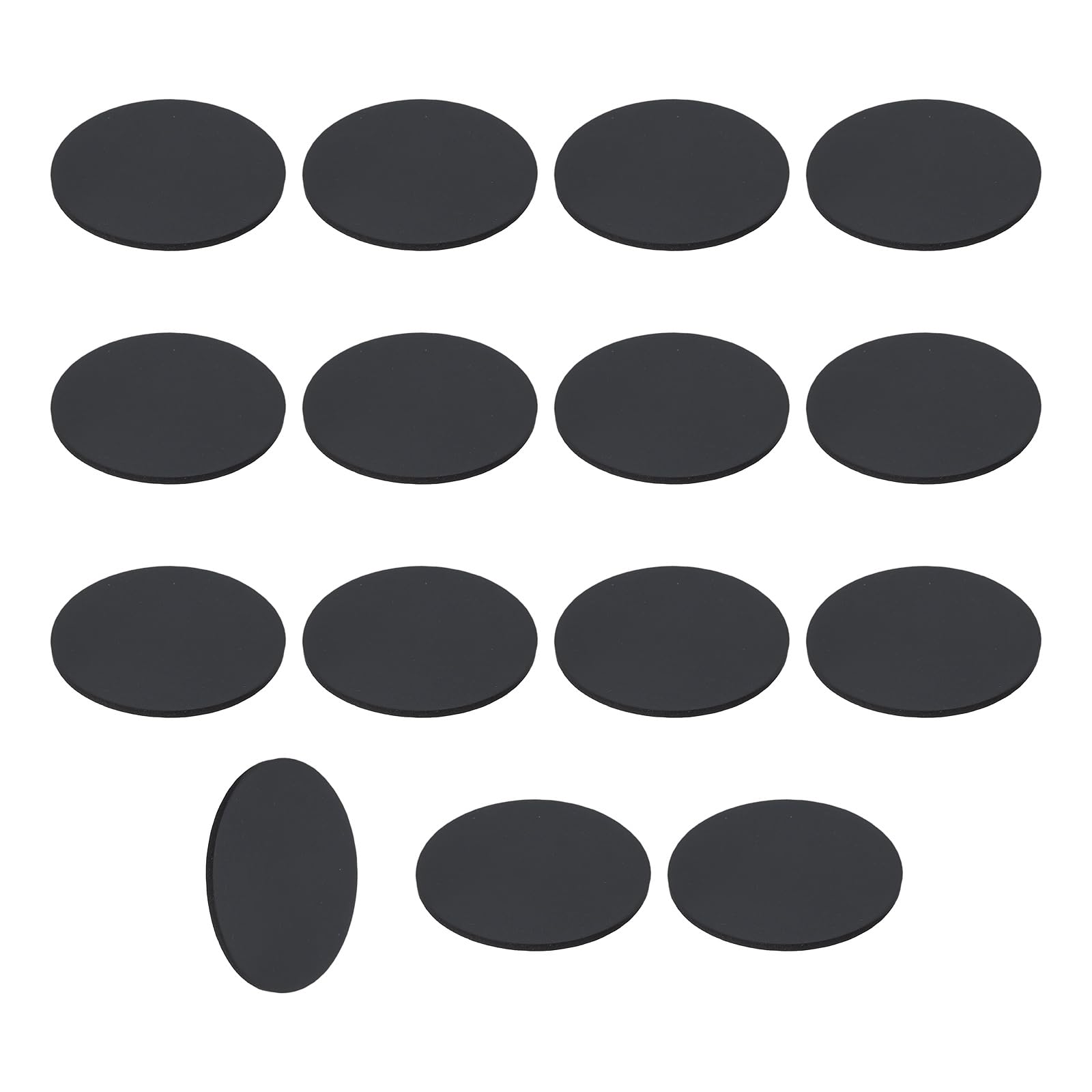 sourcing map 15Pcs Rubber Solid Discs Washers, 38mm OD x 1.5mm Thick Anti Slip Bumper Pads Non-Adhesive Rubber Spacers Flat Round Gasket Pad for Furniture Appliances DIY Craft, Black โ image 1