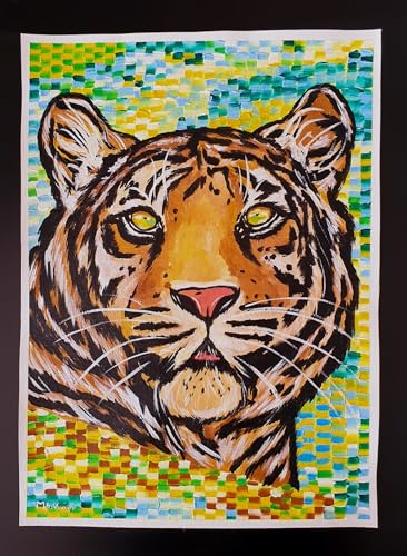 Peinture sur toile de tigre peinte à la main pour décoration murale de salon et bureau
