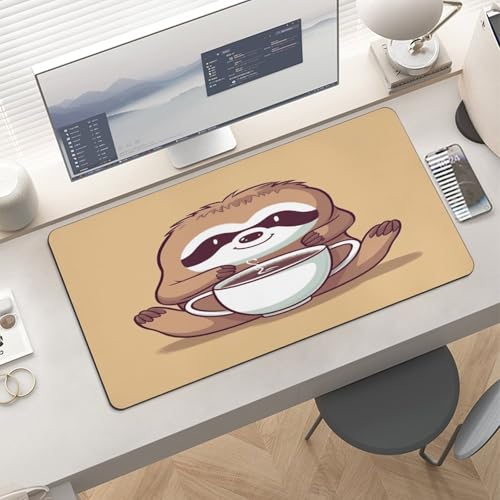 Yoga Sloth Coffee Desk Pad con Base de Goma Grande miniatura 6