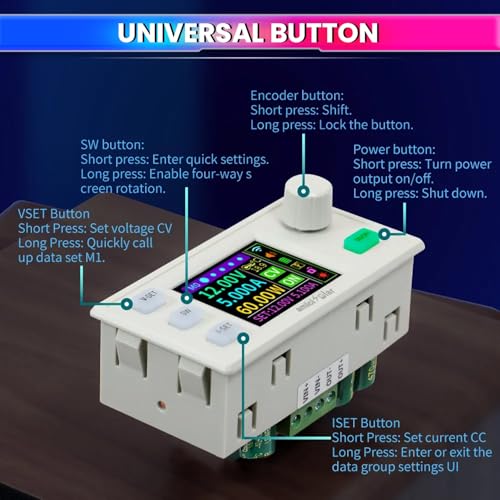 Image of amiciSolar 150W 8A Programmable DC Power Supply Module with LCD Display| 6-36V Input, 0-40V Adjustable Output | 0.001A Highly Precise Coarse & Fine Control | Solar & Lab Compatible