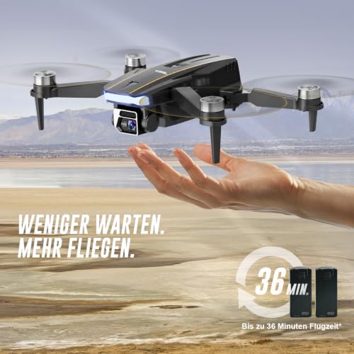 Drohne mit Kamera für Erwachsene, LCD Bildschirm Fernsteuerung ohne Handy, 36 Min Flugzeit, 90° verstellbare Kamera, Optical Flow, 2 Akkus… – Ansicht 5