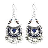 pendientes aro plata hippies Material:Estos pendientes están hechos de aleación y el colgante es una borla de aleación. Muy diseño.Por favor, no toque el agua, preste atención a la alergia al metal.