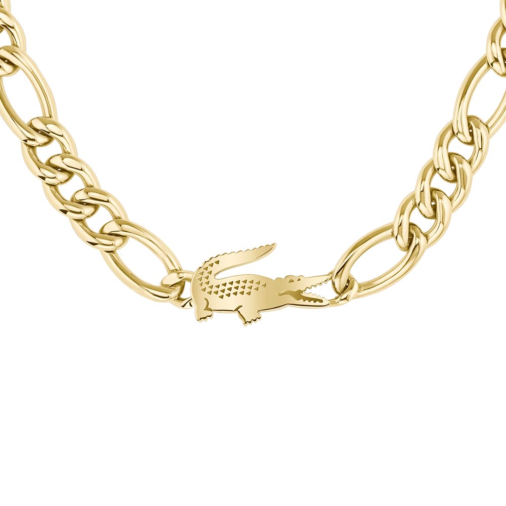 Lacoste Collier en Chaîne Pour Homme et Femme Collection CROCODILE en Acier Inoxydable avec un Charm en forme de Crocodile - Disponible en Version Or ou Argent
