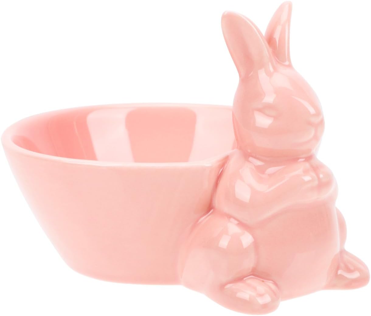 DOITOOL Easter Bunny Candy Bowl, Ceramic Rabbit Serving Dish for Snack Dessert Salad Spring Table Centerpiece Decor (Pink，1PC)
