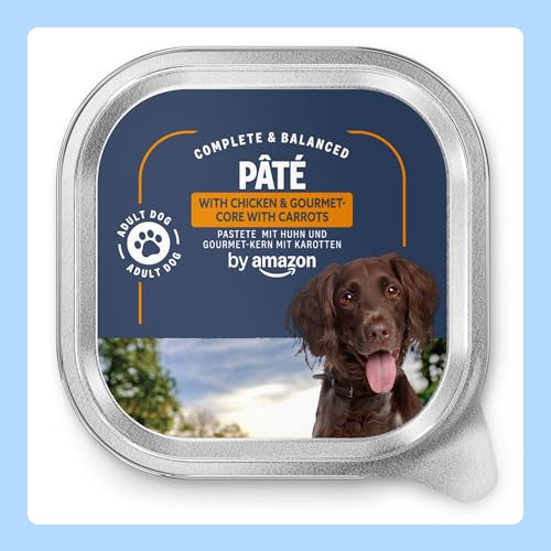 Lifelong by Amazon Hundefutter, nass, Pastete mit Huhn und Gourmet-Kern mit Karotten und Nudeln, 300 g, 10 Stück