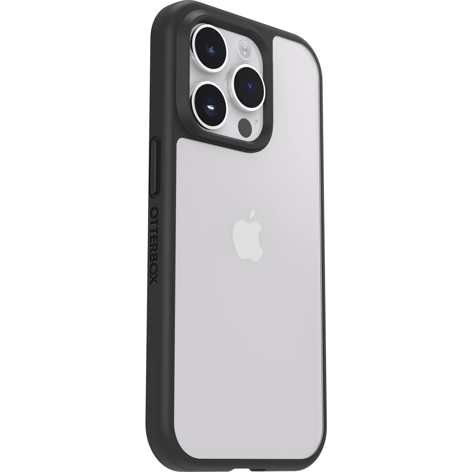 OtterBox Cover per iPhone 14 Pro Sleek, resistente a shock e cadute, testata a norme anti caduta MIL-STD 810G, Protezione Antimicrobica, Trasparente/Nero, Senza Retail Package