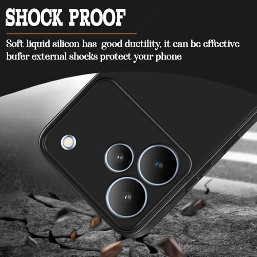 Image of Back Cover for Realme P4 Pro 5G | Full Camera Protection | Premium Liquid Silicon Case | Flexible Bumper Case for Realme P4 Pro 5G (Black)