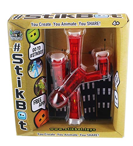 Stikbot, Translucent Red Stikbot Figure, 3 Inches