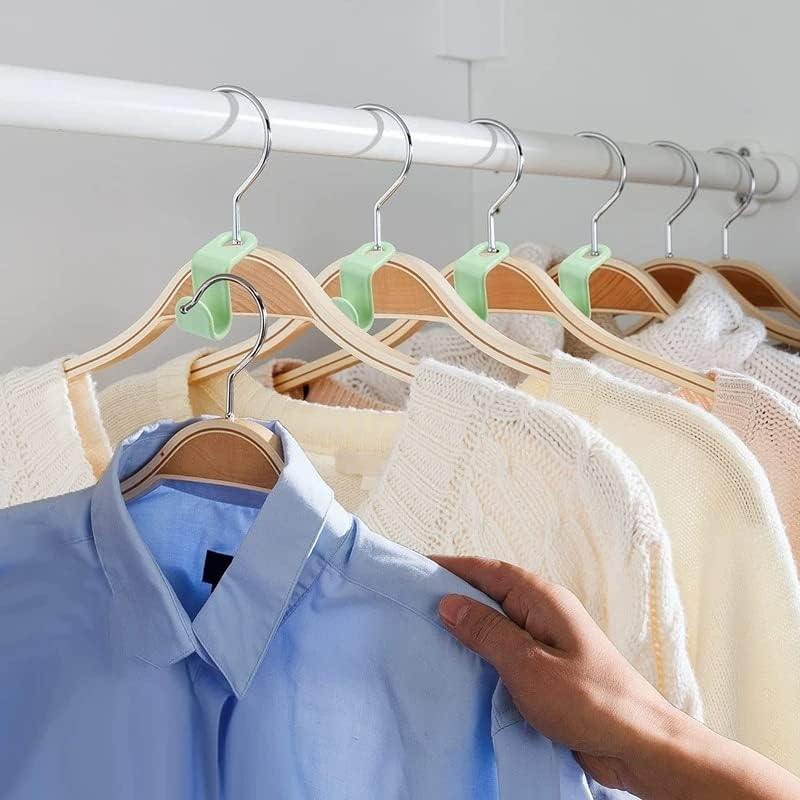 Miniatura 2 de 40 ganchos para colgar ropa  Clip de plástico extensor de ahorro de espacio  Organizador de armario en cascada resistente  Perchas de ropa para