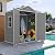 UDPATIO Outdoor Storage Shed 6x4 FT, Garden Resin Shed for Bike, Garbage Can, Tools, Outside Plastic Sheds with Floor for Backyard, Patio, Lawn, Grey & White