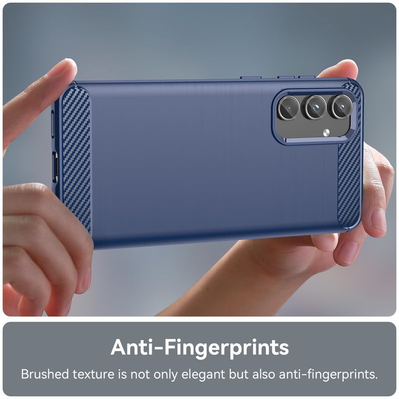 Image of Hybrid Carbon Fiber Back Case for Samsung Galaxy M55 / M55s / F55 5G (Blue)