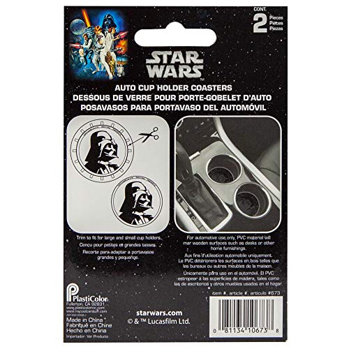 Plasticolor 000673R01 Star Wars Darth Vader Auto Car Truck Suv Cup Holder Coaster 2-Pack #TOP4