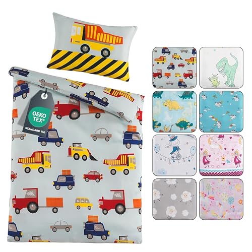 Kuscheli® Kinderbettwäsche Mädchen Einhorn Bettwäsche Set Unicorn Pony passend für Kinder Bettdecken 135x200 + Kissenbezug 80x80 rosa pink Pferde, Design - Motiv:Design 1